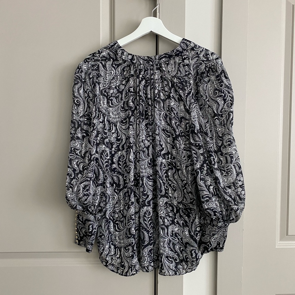Zimmermann women’s Elegant Black and White Paisley Women's Top size 3